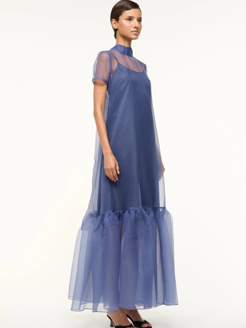 Staud CALLUNA DRESS NAVY - Picture 3 of 6